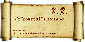 Káposztás Roland névjegykártya