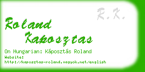 roland kaposztas business card