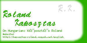 roland kaposztas business card